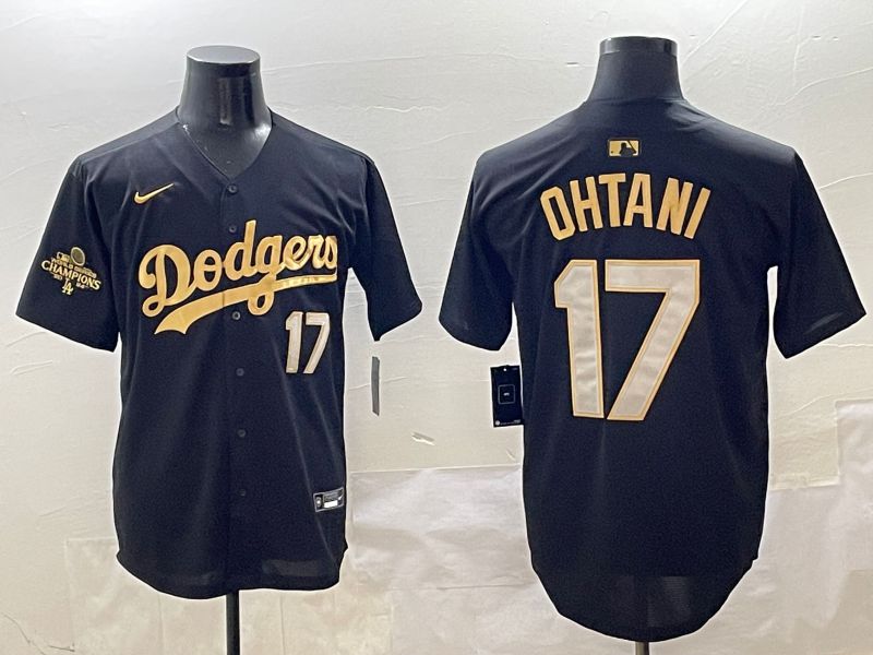 Men Los Angeles Dodgers #17 Ohtani Black Gold Nike 2025 MLB Jersey style 4246->los angeles dodgers->MLB Jersey